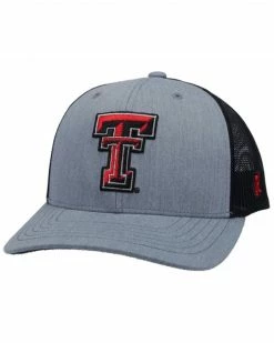 HOOey Men's Grey & Black Texas Tech University Logo Mesh-Back Trucker CapÂ