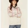 HOOey Women's Southwestern Print Button Down Hoodie Oatmeal -Hooey Shop 2000346693 104 P1