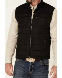 HOOey Men's Solid Black Packable Zip-Front Vest  -Hooey Shop 2000347156 001 P3
