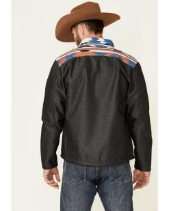 HOOey Men's Charcoal Southwestern Print Zip-Front Softshell Jacket - Big  -Hooey Shop 2000347164 022 P4