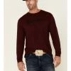 HOOey Men's Burgundy Lock-Up Logo Graphic Long Sleeve T-Shirt  -Hooey Shop 2000349296 640 P1
