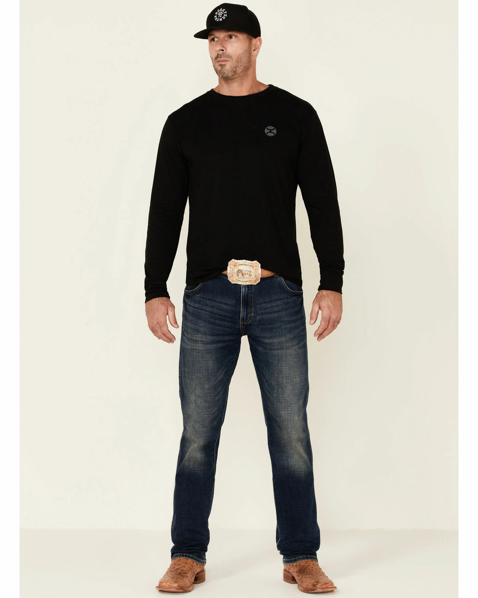 HOOey Men's Black Saloon Logo Back Graphic Long Sleeve T-Shirt 4 HOOey Men's Black Saloon Logo Back Graphic Long Sleeve T-Shirt - Image 2