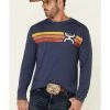 HOOey Men's Sunset Logo Stripe Long Sleeve T-Shirt  -Hooey Shop 2000349298 400 P1