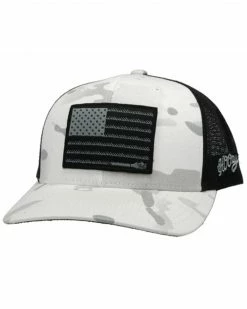 Hooey Men's Liberty Roper Camo Print Mesh Back Trucker Cap White