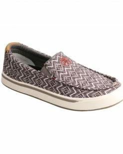 Twisted X Men's Black & White Southwestern Print HOOey Loper Slip-On Causal Shoe - Moc Toe  Black/white