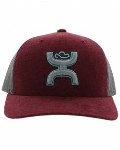 Hooey Men's Sterling Logo Embroidered Mesh Back Trucker Cap Maroon -Hooey Shop 2000356371 642 P3