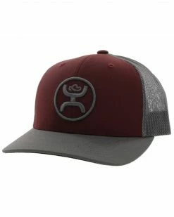 Hooey Men's O Classic Logo Embroidered Mesh Back Trucker Cap Maroon