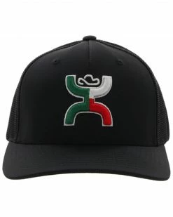 Hooey Men's Boquillas Logo Embroidered Mesh Back Trucker Cap Black -Hooey Shop 2000356386 001 P3