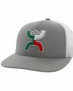 Hooey Men's Boquillas Logo Embroidered Mesh Back Trucker Cap Grey -Hooey Shop 2000356387 020 P1 1