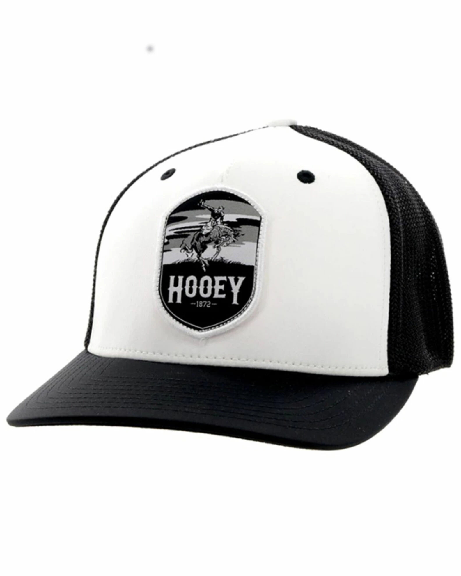 Hooey Men's Cheyenne Logo Patch Mesh Back Trucker Cap White 3 Hooey Men's Cheyenne Logo Patch Mesh Back Trucker Cap White