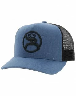 Hooey Men's Strap Roughy Embroidered Logo Mesh Back Trucker Cap Indigo -Hooey Shop 2000356405 402 P1 1
