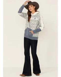 Hooey Women's Ditsy Floral Print Hoodie Cream -Hooey Shop 2000360945 110 P4