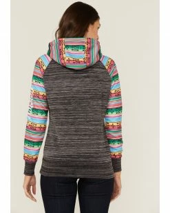 Hooey Women's Saldo Southwestern Space Dye Hoodie Charcoal -Hooey Shop 2000360946 022 P4