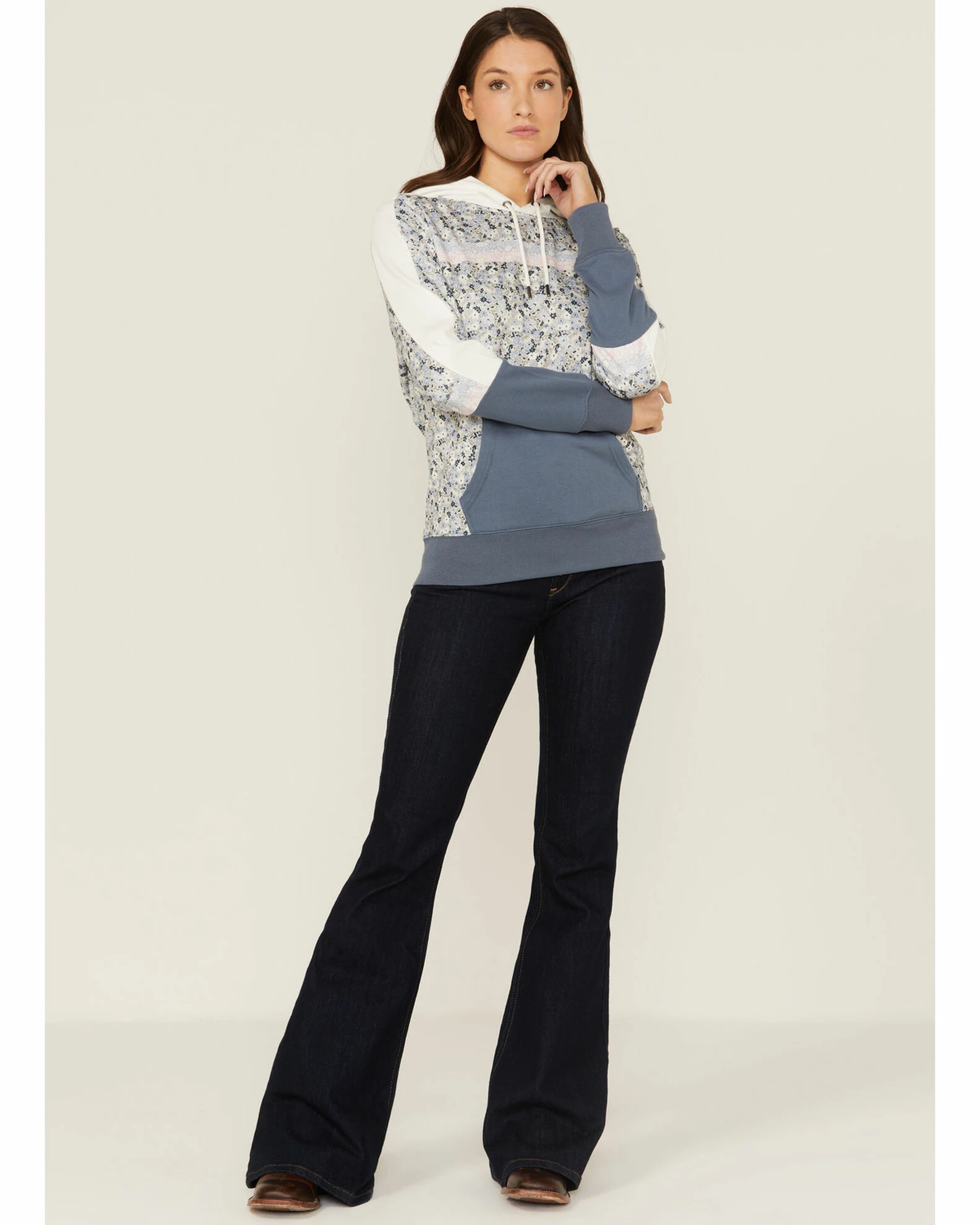 Hooey Women's Serape Cheyenne Floral Hoodie Sweatshirt Cream 4 Hooey Women's Serape Cheyenne Floral Hoodie Sweatshirt Cream - Image 2