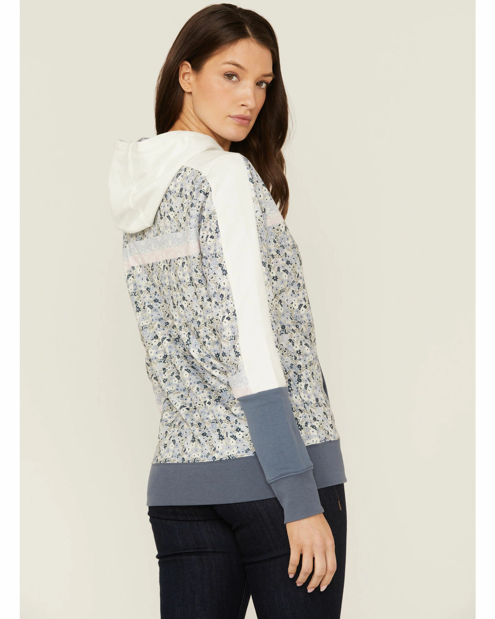 Hooey Women's Serape Cheyenne Floral Hoodie Sweatshirt Cream 6 Hooey Women's Serape Cheyenne Floral Hoodie Sweatshirt Cream - Image 4