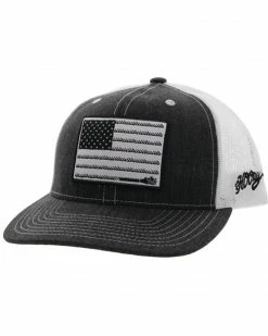 Hooey Kids' Liberty Roper Flag Patch Mesh Back Trucker Cap For Unisex-Kid Black -Hooey Shop 2000361478 001 P1 1
