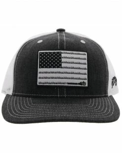 Hooey Kids' Liberty Roper Flag Patch Mesh Back Trucker Cap For Unisex-Kid Black -Hooey Shop 2000361478 001 P3