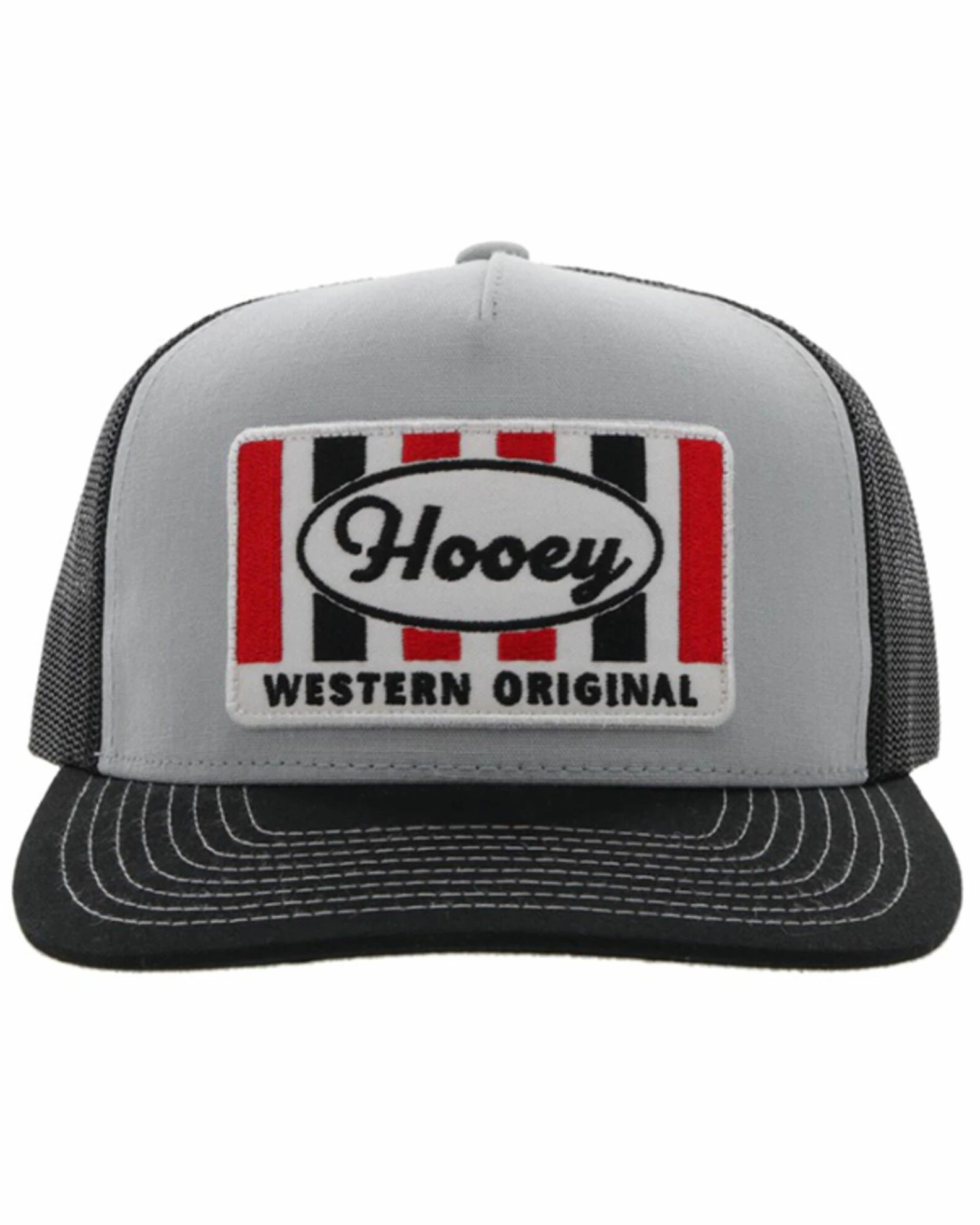 Hooey Men's Sudan Logo Patch Mesh Back Trucker Cap Grey 5 Hooey Men's Sudan Logo Patch Mesh Back Trucker Cap Grey - Image 3