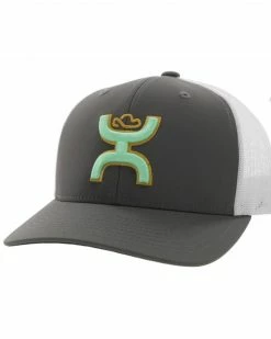 Hooey Men's Sterling Logo Embroidered Mesh Back Trucker Cap Grey