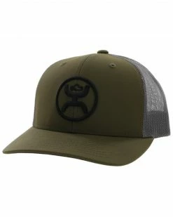 Hooey Men's O Classic Logo Embroidered Mesh Back Trucker Cap Olive