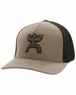 Hooey Men's Coach Logo Embroidered Mesh Back Trucker Cap Tan