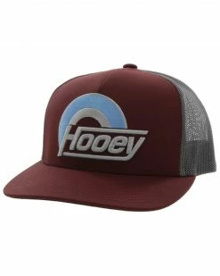 Hooey Men's Suds Logo Embroidered Mesh Back Trucker Cap Maroon