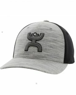 Hooey Men's Ash Logo Embroidered Mesh Back Trucker Cap Grey