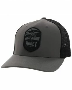 Hooey Men's Cheyenne Logo Patch Mesh Back Trucker Cap Charcoal