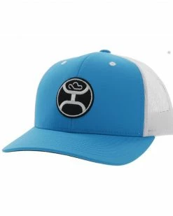 HOOey Men's Primo Logo Embroidered Mesh Back Trucker Cap Blue