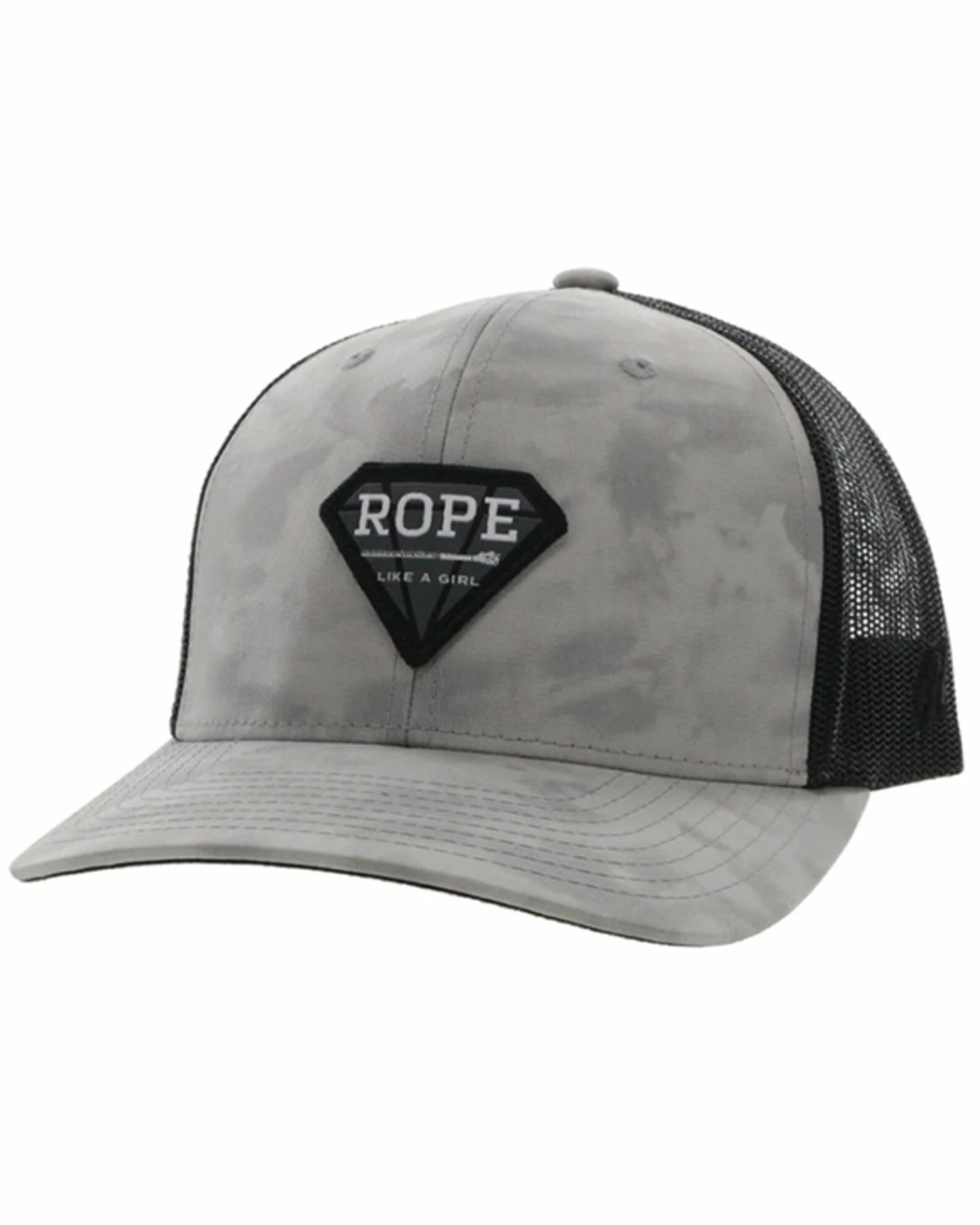 Hooey Women's Rope Like A Girl Patch Mesh Back Trucker Cap Grey 3 Hooey Women's Rope Like A Girl Patch Mesh Back Trucker Cap Grey
