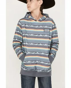 Hooey Boys' Teton Serape Stripe Hooded Sweatshirt Orange -Hooey Shop 2000363220 800 P3