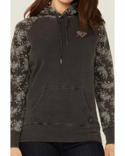 Hooey Women's Rope Like A Girl Bandana Print Pullover Hoodie Sweatshirt Charcoal -Hooey Shop 2000363502 022 P3