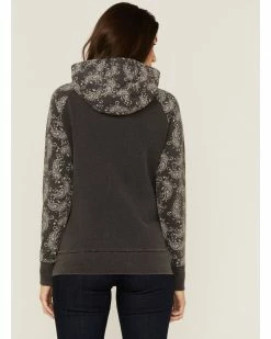 Hooey Women's Rope Like A Girl Bandana Print Pullover Hoodie Sweatshirt Charcoal -Hooey Shop 2000363502 022 P4