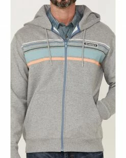 HOOey Men's Chest Stripe Light Grey Zip-Front Hooded Sweatshirt 9 HOOey Men's Chest Stripe Light Grey Zip-Front Hooded Sweatshirt -Hooey Shop 2000363526 025 P3