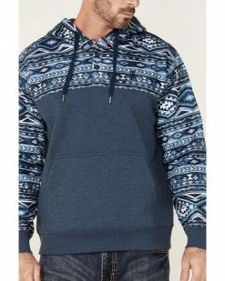 HOOey Men's Jimmy Southwestern Print Sleeve Hooded Pullover Sweatshirt  -Hooey Shop 2000363527 022 P3
