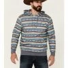 HOOey Men's Blue & Navy Southwestern Landscape All-Over Stripe Hooded Sweatshirt  Multi