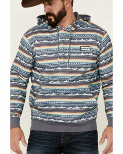 HOOey Men's Blue & Navy Southwestern Landscape All-Over Stripe Hooded Sweatshirt  Multi -Hooey Shop 2000363530 900 P3