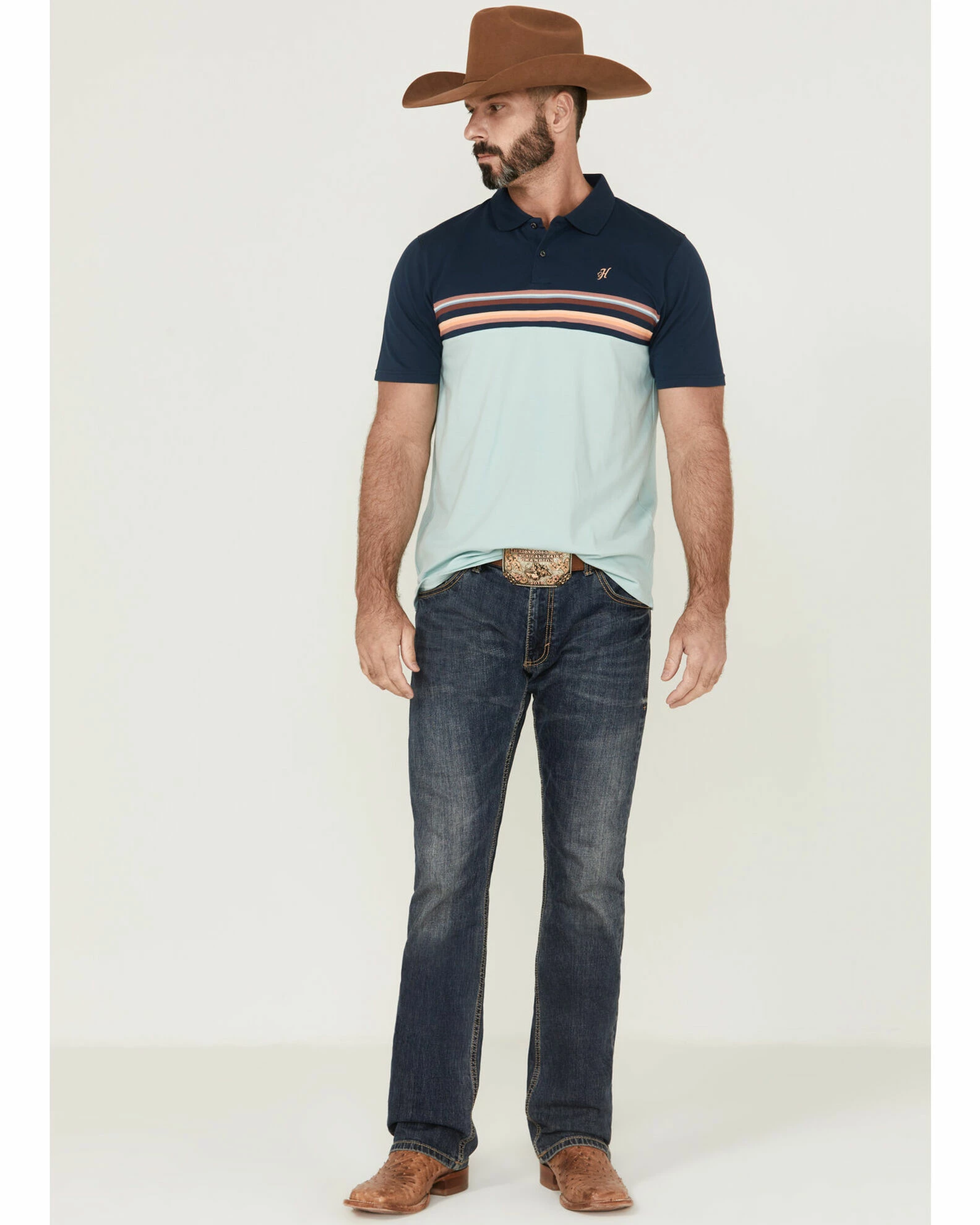 HOOey Men's Maverick Pique Stripe Polo Shirt 4 HOOey Men's Maverick Pique Stripe Polo Shirt - Image 2