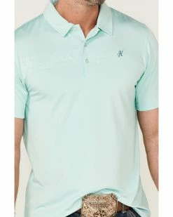 HOOey Men's The Weekender Embossed Polo Shirt  Teal -Hooey Shop 2000363533 442 P3