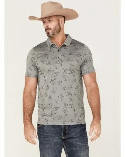 HOOey Men's The Weekender Floral Print Polo Shirt  Black