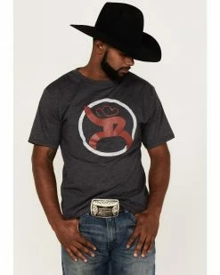 HOOey Men's Roughy 2.0 Logo Circle Graphic T-Shirt  Charcoal
