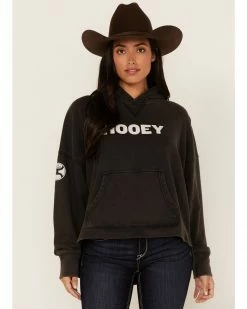 Hooey Women's Logo Graphic Boxy Hoodie Black -Hooey Shop 2000369086 001 P1 1
