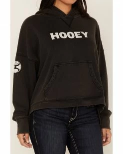 Hooey Women's Logo Graphic Boxy Hoodie Black -Hooey Shop 2000369086 001 P3