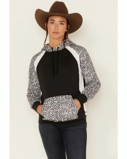 Hooey Women's Cheetah Print Contrast Savannah Hoodie Black/white -Hooey Shop 2000369087 944 P1 1