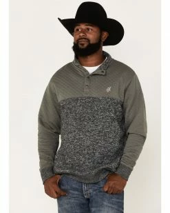 Hooey Men's Stevie 1/4 Snap Pullover Sweatshirt Charcoal