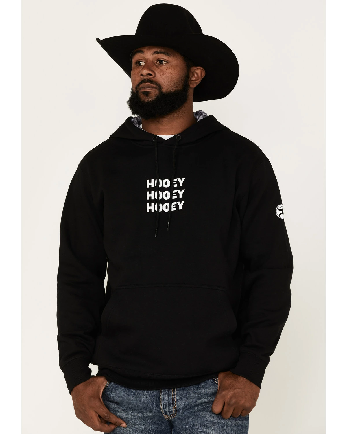 Hooey Men's "Tres" Logo Hooded Sweatshirt Black 7 Hooey Men's "Tres" Logo Hooded Sweatshirt Black - Image 5