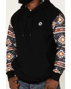 Hooey Men's Summit Southwestern Print Pullover Hooded Sweatshirt Black -Hooey Shop 2000370565 001 P3