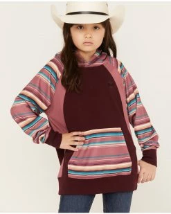 Hooey Girls' Savannah Serape Stripe Print Hoodie Maroon -Hooey Shop 2000370806 642 P1 1
