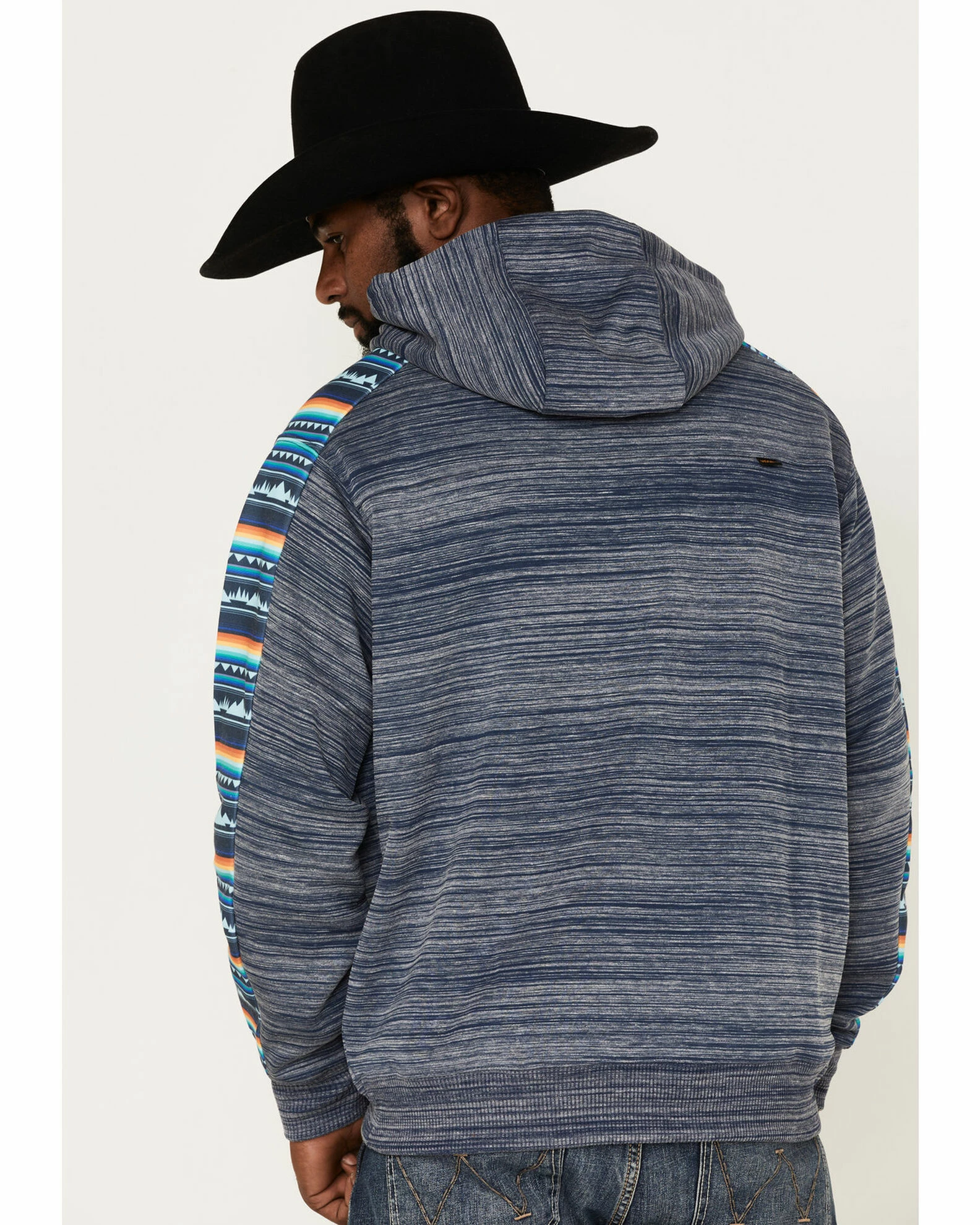 Hooey Men's Stripe Landscape Logo Hooded Sweatshirt Navy 6 Hooey Men's Stripe Landscape Logo Hooded Sweatshirt Navy - Image 4