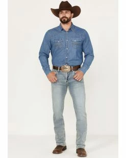 Hooey Men's Revolver Light Wash Slim Straight Reflex Jeans 